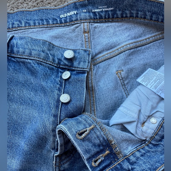 OLD NAVY Jeans High Rise Button-Fly Slouchy Straight Denim - Picture 7 of 10